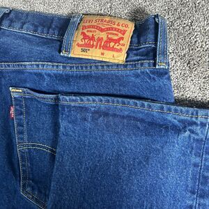 Levis 501 Jeans Mens 40x36 Blue Dark Wash Button Fly Straight Leg Denim